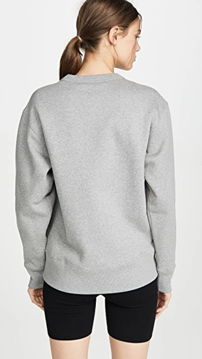 Shop Acne Studios Fairview Face Sweatshirt In Light Grey Melange