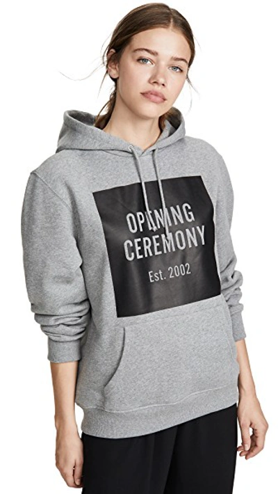 Shop Opening Ceremony Oc Box Logo Hoodie In Heather Grey