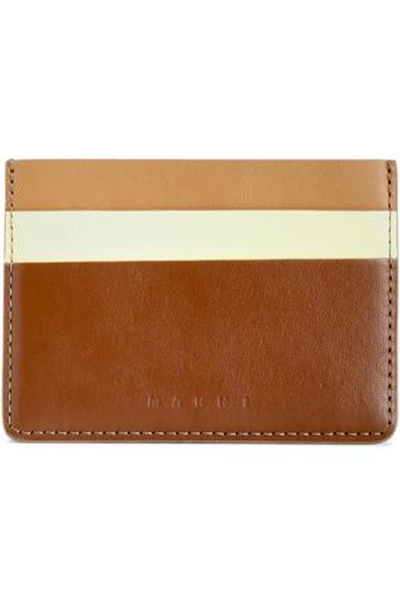 Shop Marni Woman Color-block Leather Cardholder Brown