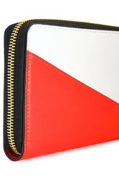 Shop Marni Woman Two-tone Leather Continental Wallet Tomato Red