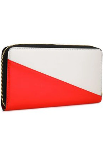 Shop Marni Woman Two-tone Leather Continental Wallet Tomato Red