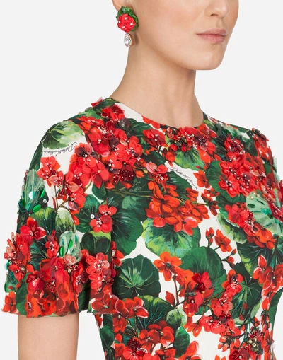 Shop Dolce & Gabbana Portofino-print Cady Midi Dress In Floral Print