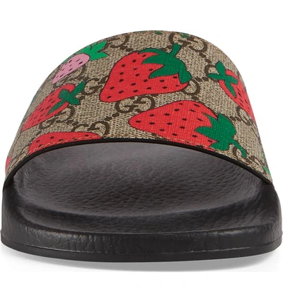 Shop Gucci Slide Sandal In Strawberry