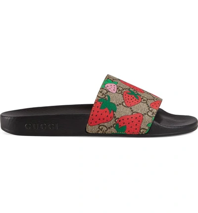 Shop Gucci Slide Sandal In Strawberry