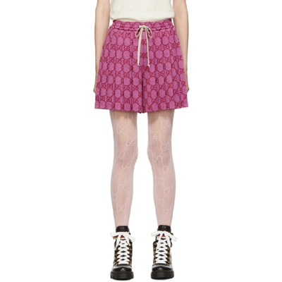 Shop Gucci Pink Gg Shorts In 5369 Pink