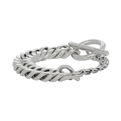 Shop Bottega Veneta Silver Curb Chain Bracelet In 8117-silver