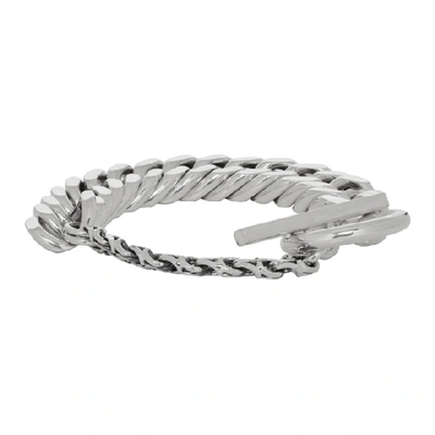 Shop Bottega Veneta Silver Curb Chain Bracelet In 8117-silver