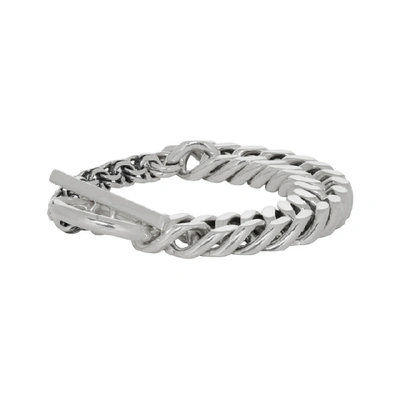 Shop Bottega Veneta Silver Curb Chain Bracelet In 8117-silver