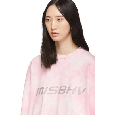 Shop Misbhv Pink And White Tie-dye Logo Club Wear Solutions T-shirt