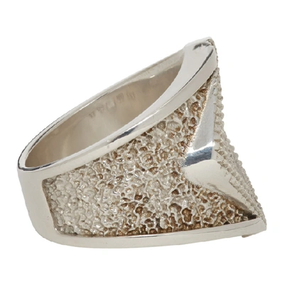 Shop Bottega Veneta Silver Dragon Ring In 8117-silver