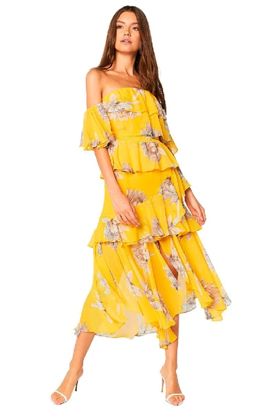 Shop Misa Dalila Dress In Yellow