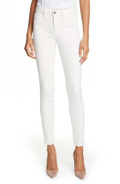 Shop L Agence Marguerite High Waist Skinny Jeans In Vintage White