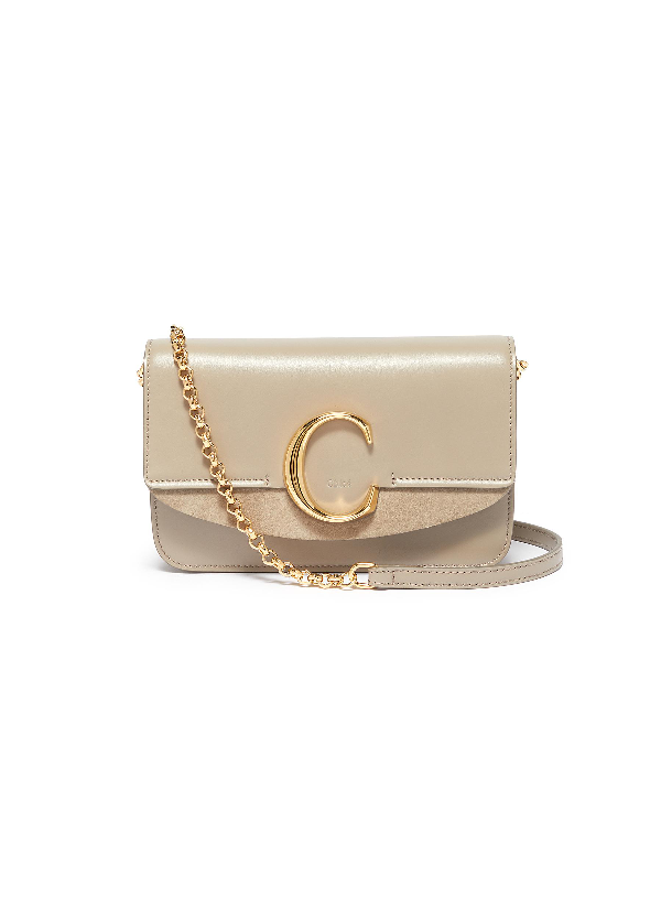 the c mini leather and suede shoulder bag