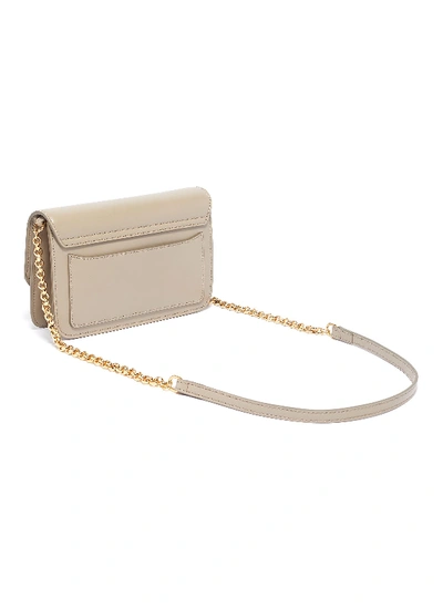 Shop Chloé ' C' Suede Panel Mini Leather Shoulder Bag In Motty Grey