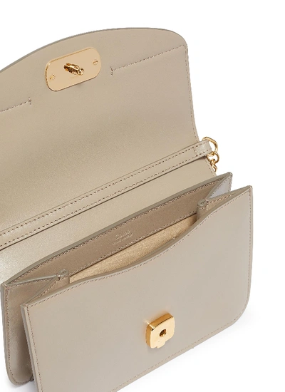 Shop Chloé ' C' Suede Panel Mini Leather Shoulder Bag In Motty Grey
