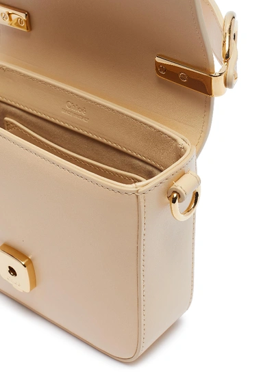 Shop Chloé ' C' Suede Panel Mini Leather Top Handle Bag In Blondie Beige