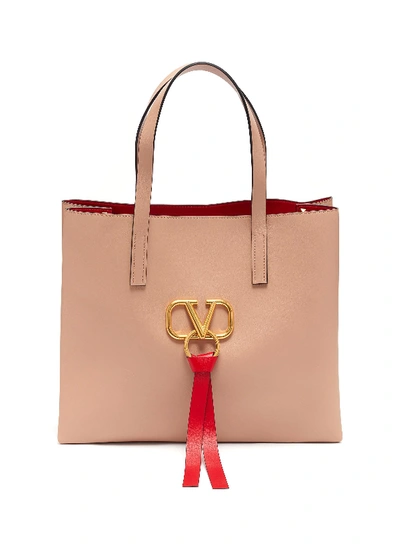 Shop Valentino 'vring' Tassel Large Leather Tote