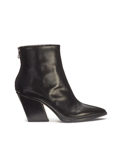 Shop Aeyde 'cherry' Slanted Heel Leather Ankle Boots