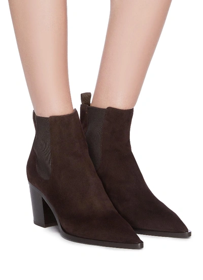 Shop Gianvito Rossi Suede Chelsea Boots