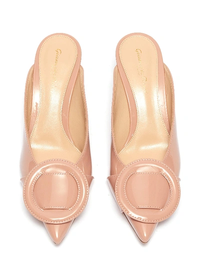 Shop Gianvito Rossi Buckle Patent Leather Mules