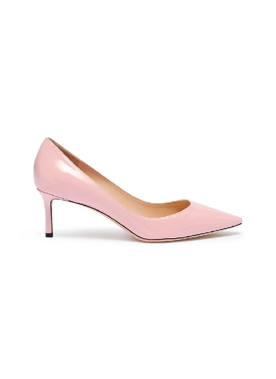 Shop Jimmy Choo 'romy 60' Patent Leather Pumps In Light Pink / Patent
