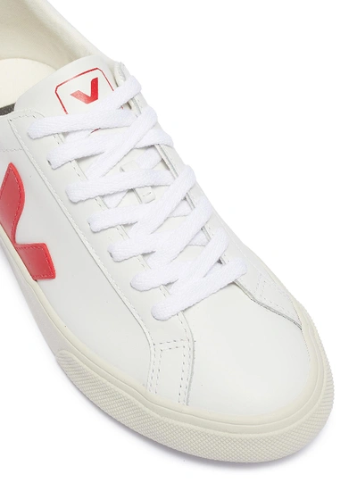 Shop Veja 'esplar' Leather Sneakers In White / Pekin