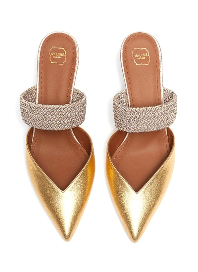 Shop Malone Souliers 'maisie' Braided Band Metallic Leather Mules In Multi-colour