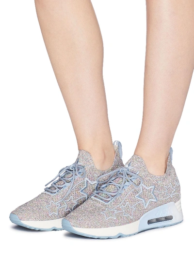 Shop Ash 'lunatic Star' Appliqué Knit Sneakers In Multi-colour