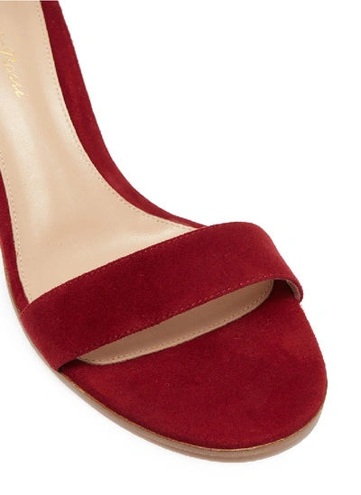 Shop Gianvito Rossi 'versilia' Ankle Strap Suede Sandals In Wine Red