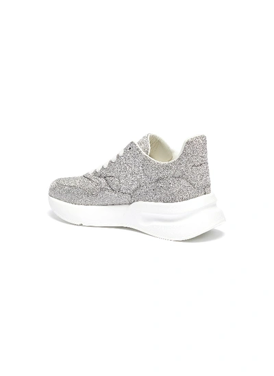 Shop Alexander Mcqueen 'oversized Runner' In Glitter In Silver