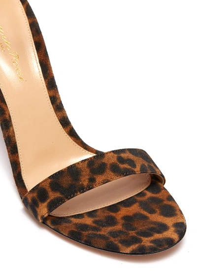 Shop Gianvito Rossi 'portofino 85' Leopard Print Suede Sandals