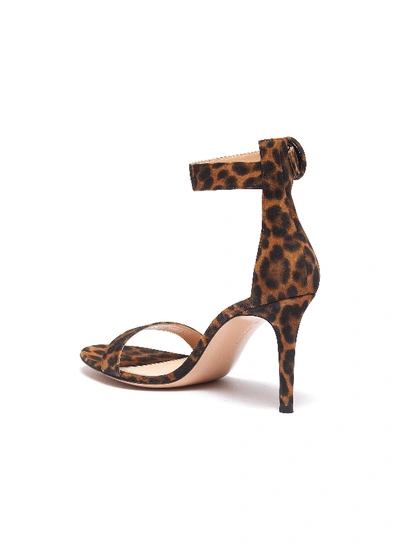 Shop Gianvito Rossi 'portofino 85' Leopard Print Suede Sandals