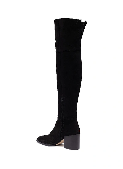 Shop Aeyde 'kit' Stretch Suede Thigh High Boots