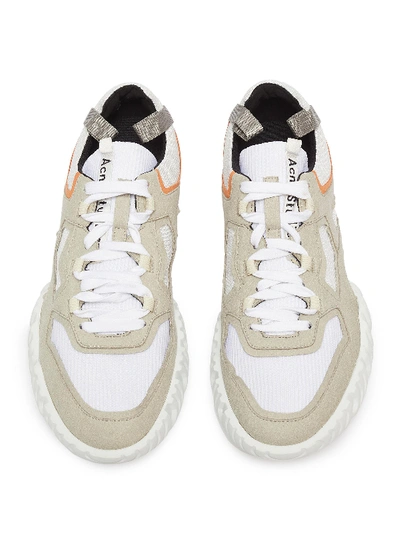 Shop Acne Studios Chunky Outsole Suede Panel Mesh Sneakers In Multi-colour