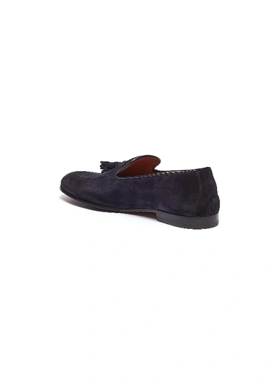 Shop Doucal's Tassel Suede Loafers In Blue