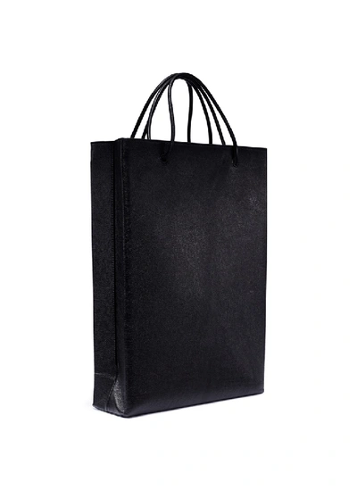 Shop Balenciaga 'north-south' Logo Print Medium Leather Tote Bag