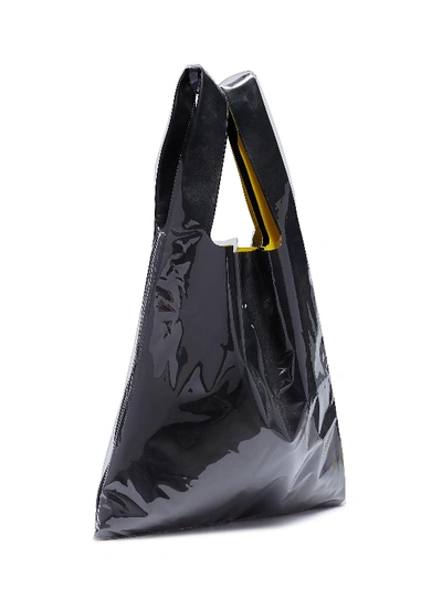 Shop Maison Margiela Pvc Coated Leather Tote Bag In Black