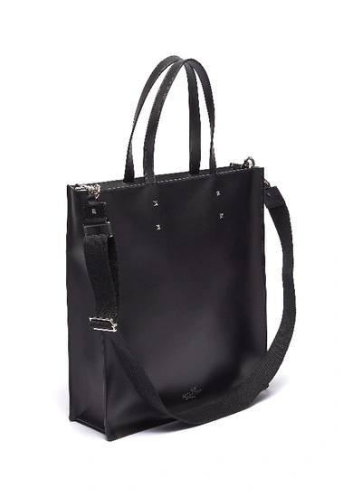 Shop Valentino 'vltn' Logo Print Leather Tote Bag