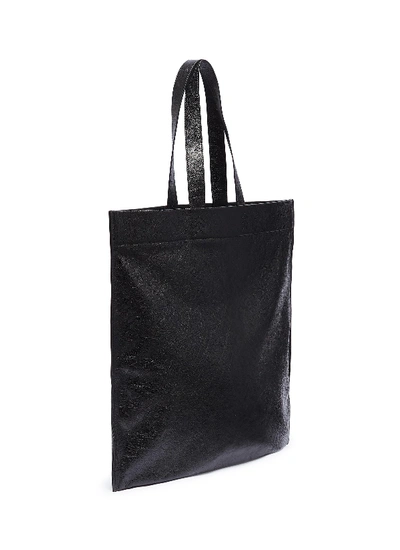 Shop Balenciaga 'supermarket Shopping' Slogan Print Large Leather Tote