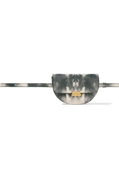 Shop Wandler Anna Small Tie-dyed Leather Belt Bag In Gray