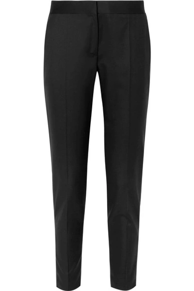 Shop Stella Mccartney Vivian Zip-detailed Wool-twill Straight-leg Pants In Black