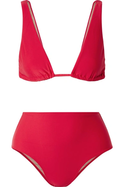 Shop Adriana Degreas Bacio Triangle Bikini In Red