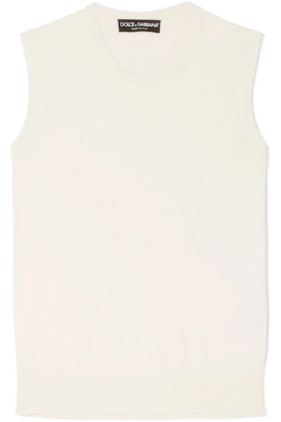 Shop Dolce & Gabbana Silk Vest In Ivory