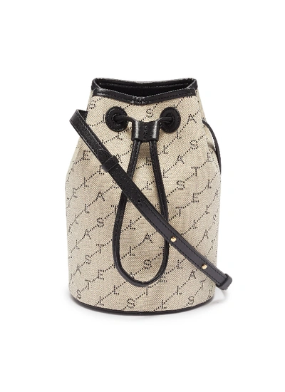 Shop Stella Mccartney 'monogram' Mini Canvas Bucket Bag