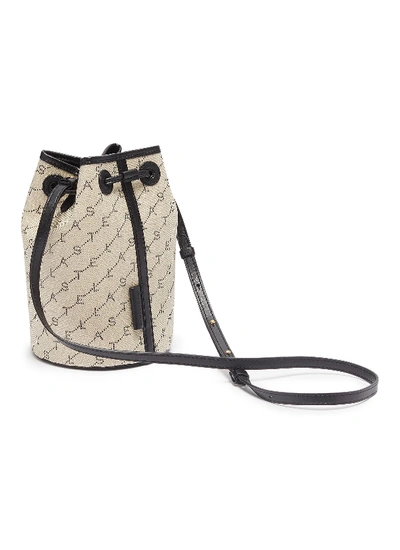 Shop Stella Mccartney 'monogram' Mini Canvas Bucket Bag