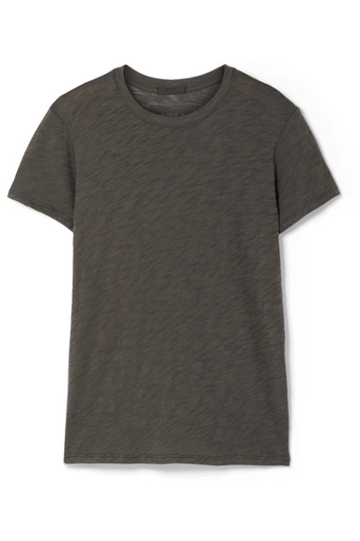 Shop Atm Anthony Thomas Melillo Schoolboy Slub Cotton-jersey T-shirt In Dark Gray