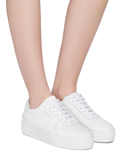 Shop Axel Arigato 'platform' Leather Patchwork Sneakers In White