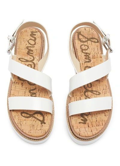 Shop Sam Edelman 'rasheed' Strappy Leather Slingback Platform Sandals In White