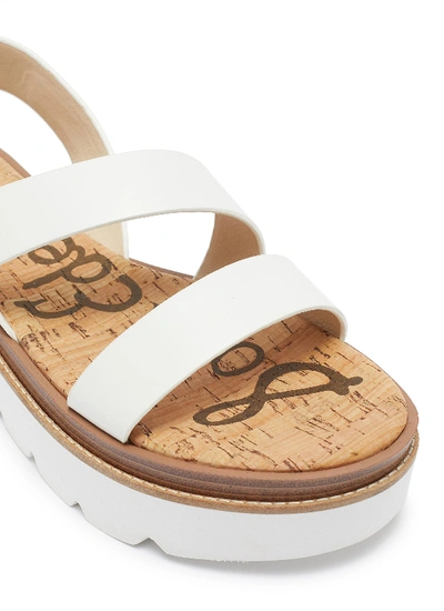 Shop Sam Edelman 'rasheed' Strappy Leather Slingback Platform Sandals In White