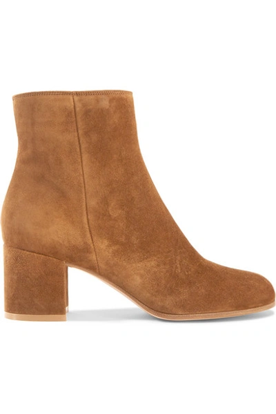 Shop Gianvito Rossi Margaux 60 Leather Ankle Boots In Brown